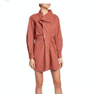 Isabel Marant Etoile Linore snap front collared shirt dress Rosewood size EU 40